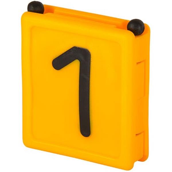 Halsbandnummer DUO - Ziffer 1 ( 6er pack ) - gelb