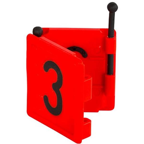 Halsbandnummer DUO - Ziffer 3 (6er Pack ) - rot