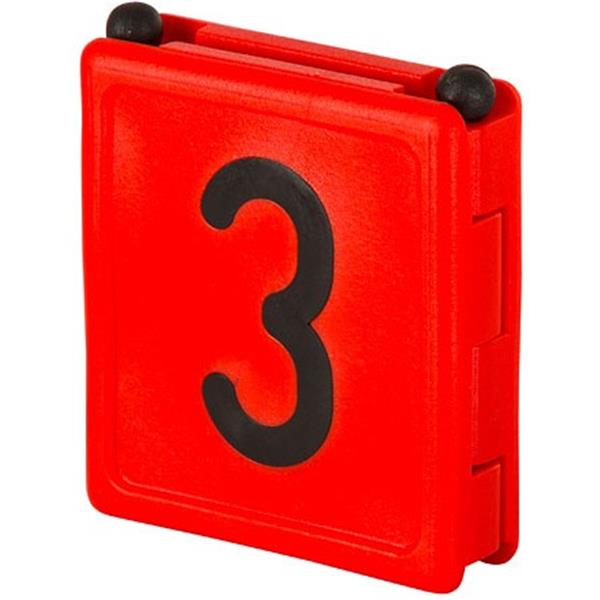 Halsbandnummer DUO - Ziffer 3 (6er Pack ) - rot