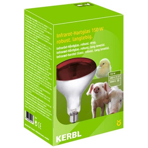 Hartglas-Infrarotlampe Kerbl 150 W - rot