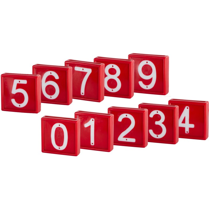 Številke za ovratnice - rdeče 10/1