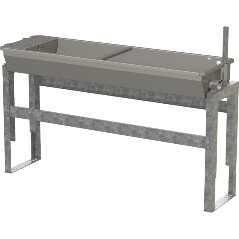 Nagibno napajalno korito iz legiranega jekla, s talnim nosilcem 30 ltr.
