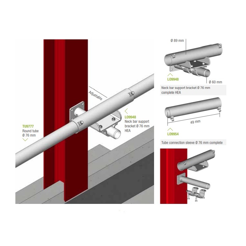 Distančnik viherne cevi za krmno pregrado 