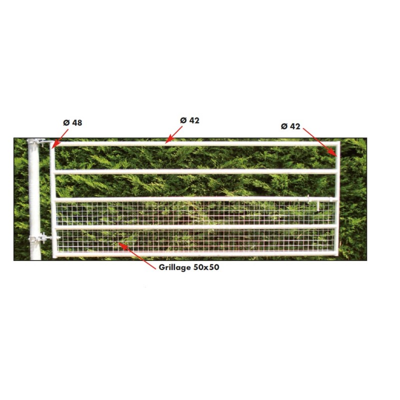 Pašna vrata z mrežo fiksna 5 cevna