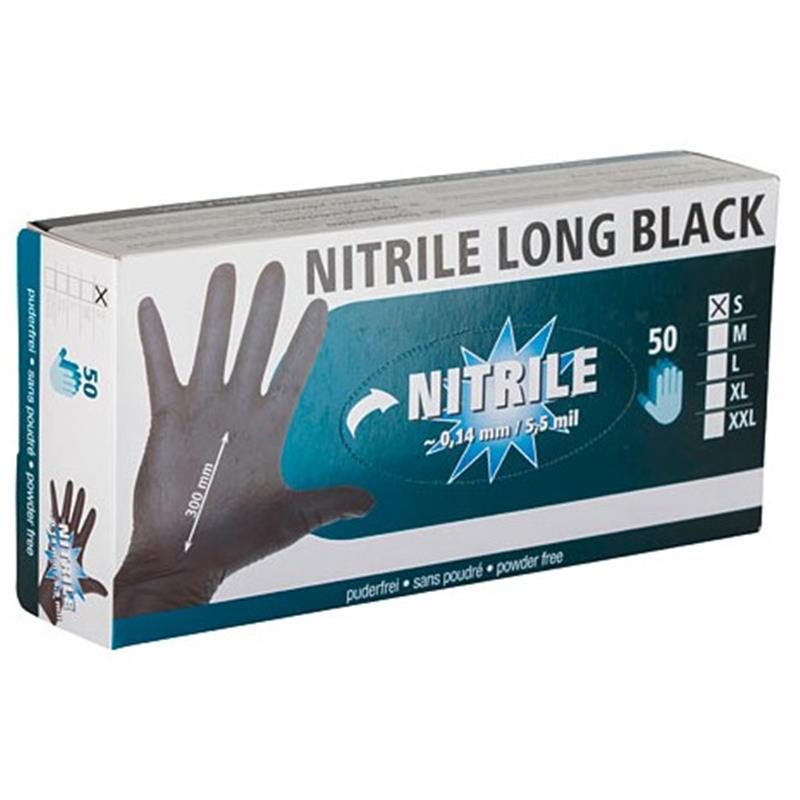 Rokavice Nitrile Long Black 50/1