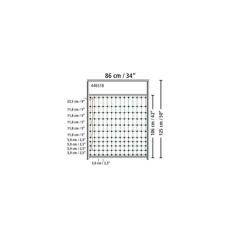 Tür für Elektrozaunnetze elektrifizierbar, Komplettset, 105 cm