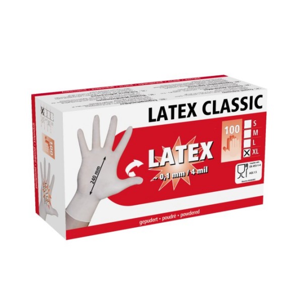 Rokavice Latex Classic 100/1