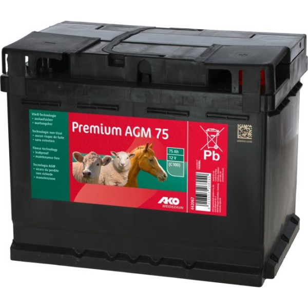Premium AGM Batterie 12V, 75 Ah