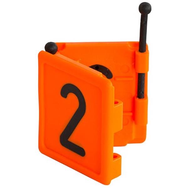 Halsbandnummer DUO - Ziffer 2 (6er Pack ) - orange