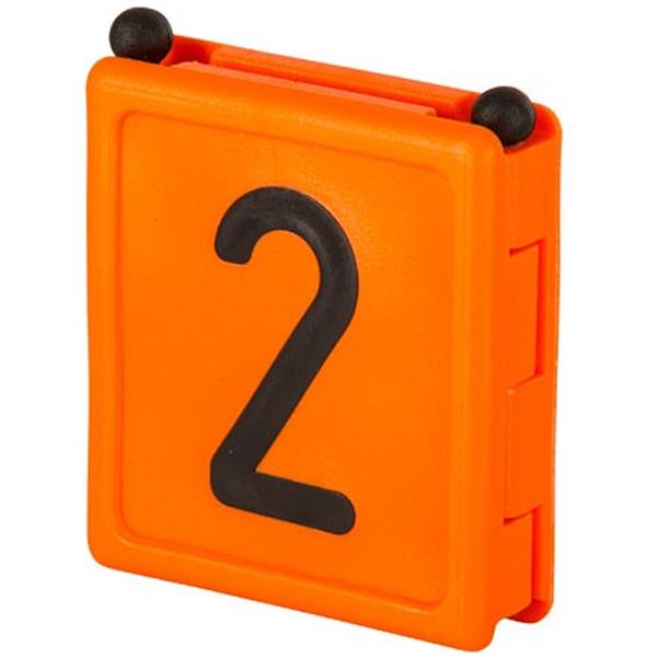 Halsbandnummer DUO - Ziffer 2 (6er Pack ) - orange