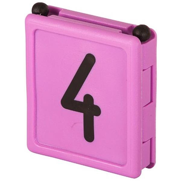 Halsbandnummer DUO - Ziffer 4 (6er Pack ) - violett