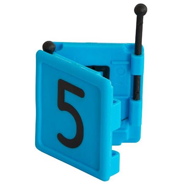 Halsbandnummer DUO - Ziffer 5 (6er Pack ) - blau