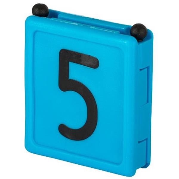 Halsbandnummer DUO - Ziffer 5 (6er Pack ) - blau