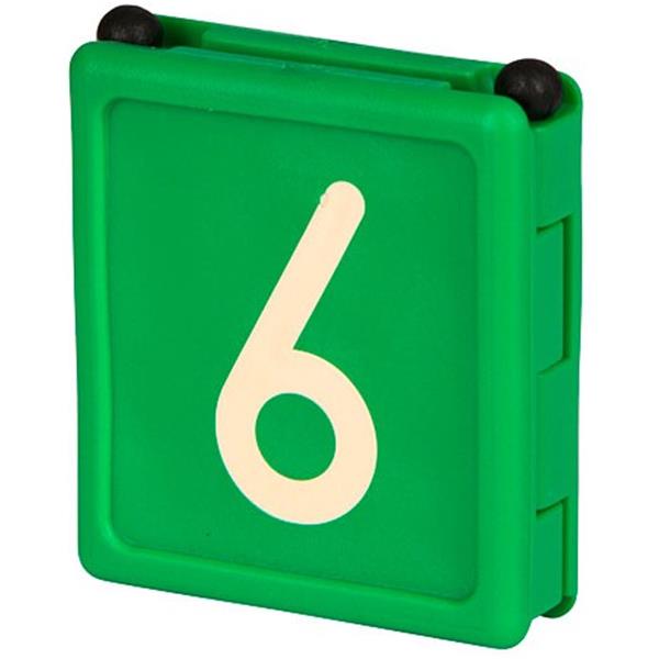 Halsbandnummer DUO - Ziffer 6 (6er Pack ) - grün