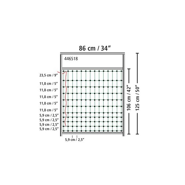 Tür für Elektrozaunnetze elektrifizierbar, Komplettset, 105 cm