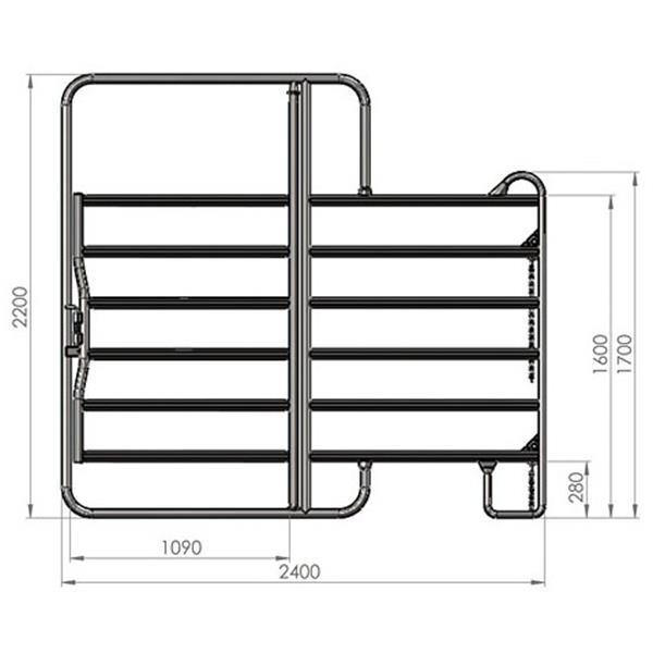 Panel z vrati 2,4 m