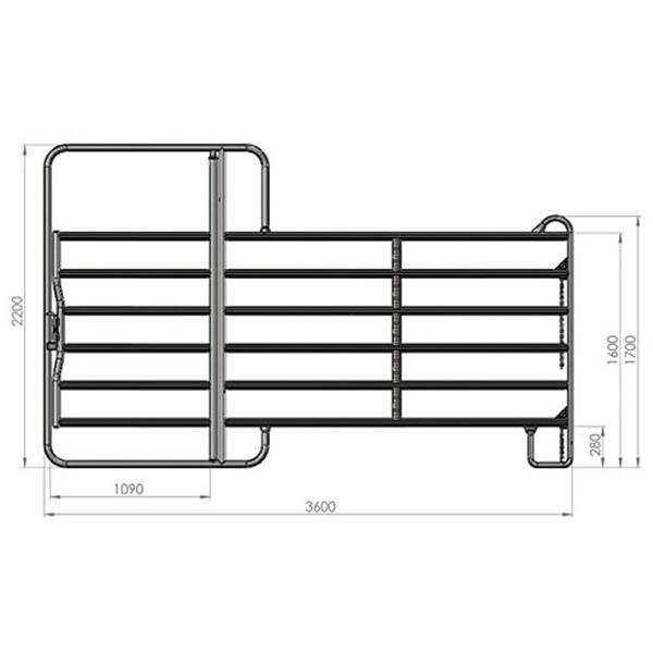 Panel z vrati 3,6 m