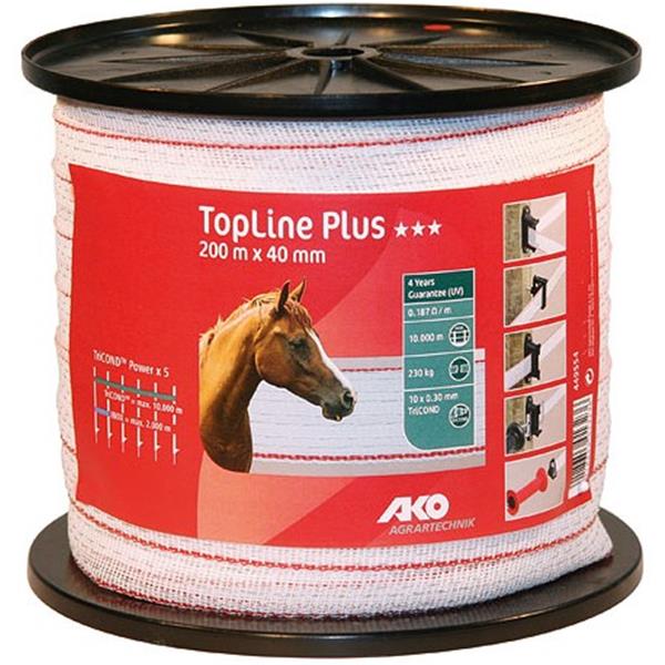 TopLine Plus Weidezaunband weiß/rot 20 mm - 400 m